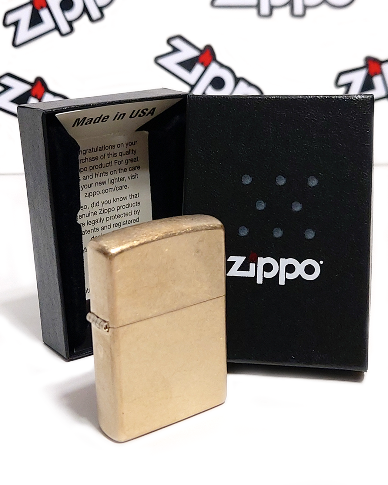 Zippo 49477 Windproof Classic Tumbled Brass Lighter for sale 
