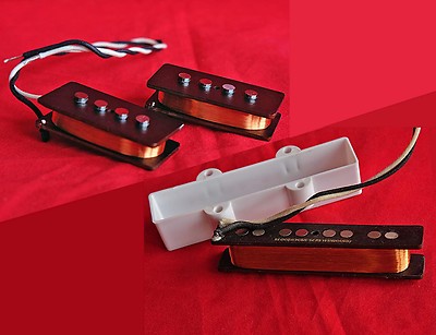 Bloodstone Handwound Precision / Jazz PJ Bass Alnico 5 Tonabnehmer Set