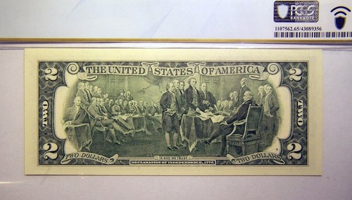 2003 $2 Federal Reserve Note PCGS 65 PPQ Marin, Snow - Picture 2 of 2