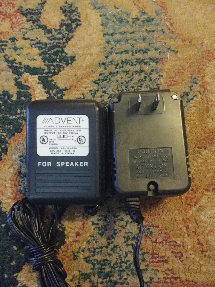 2 New Advent 48-18-700 -POWER SUPPLY ADAPTER - Wireless Speaker 3.5MM 18V 700mA  - Image 3 of 4