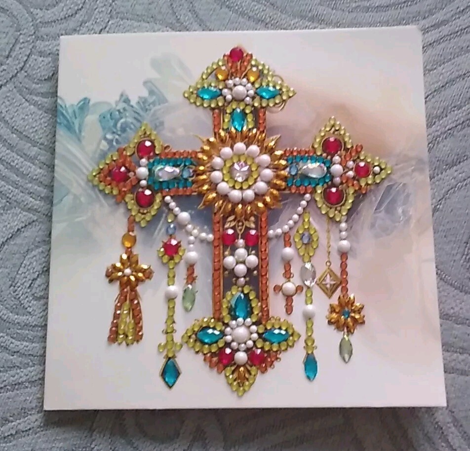 Glückwunschkarte Zur Kommunion Diamant Painting Technik Unikat Handarbeit