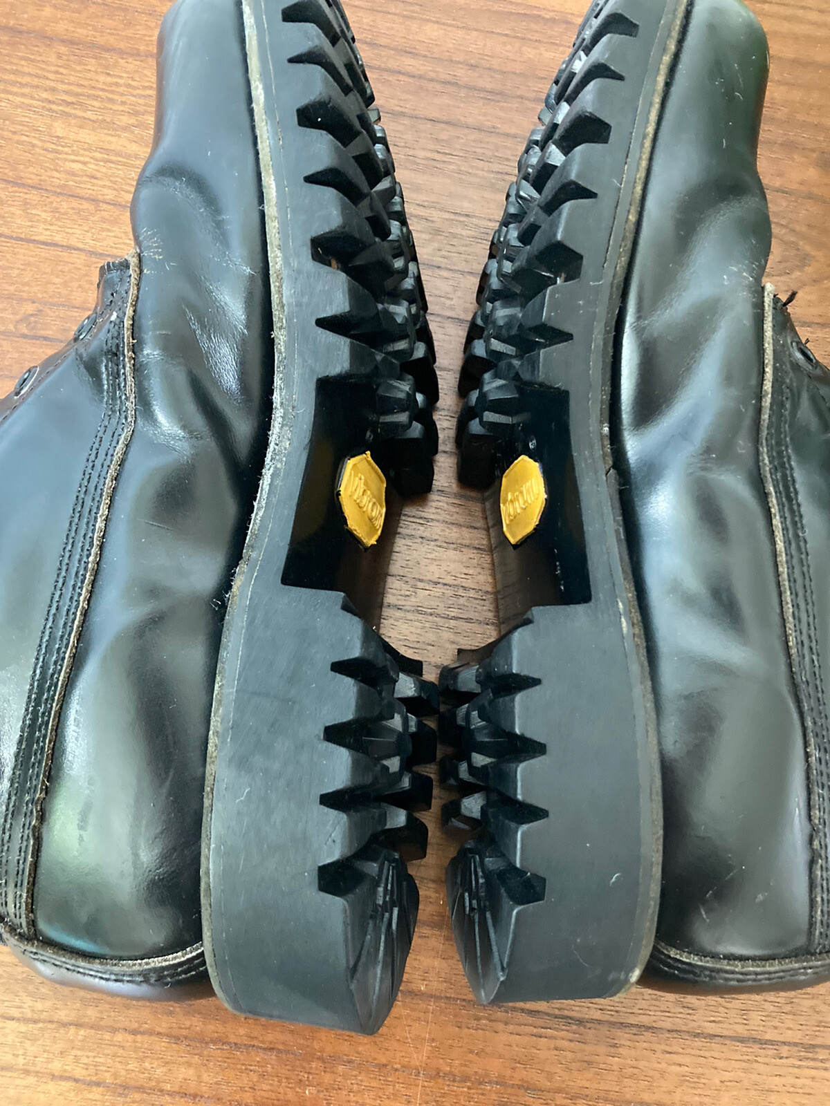 Chippewa Boots Size Womens 6 1/2 B Black Made USA Lace Up Vibram 17759 No Laces