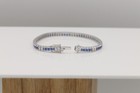 Blue Sapphire Tennis Bracelet Natural Diamonds & 18k White Gold Tennis Bracelet — photo 10