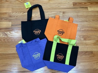 Trader Joe's Mini Canvas Tote Bags Halloween Fall Limited Edition Set of 4 NWT