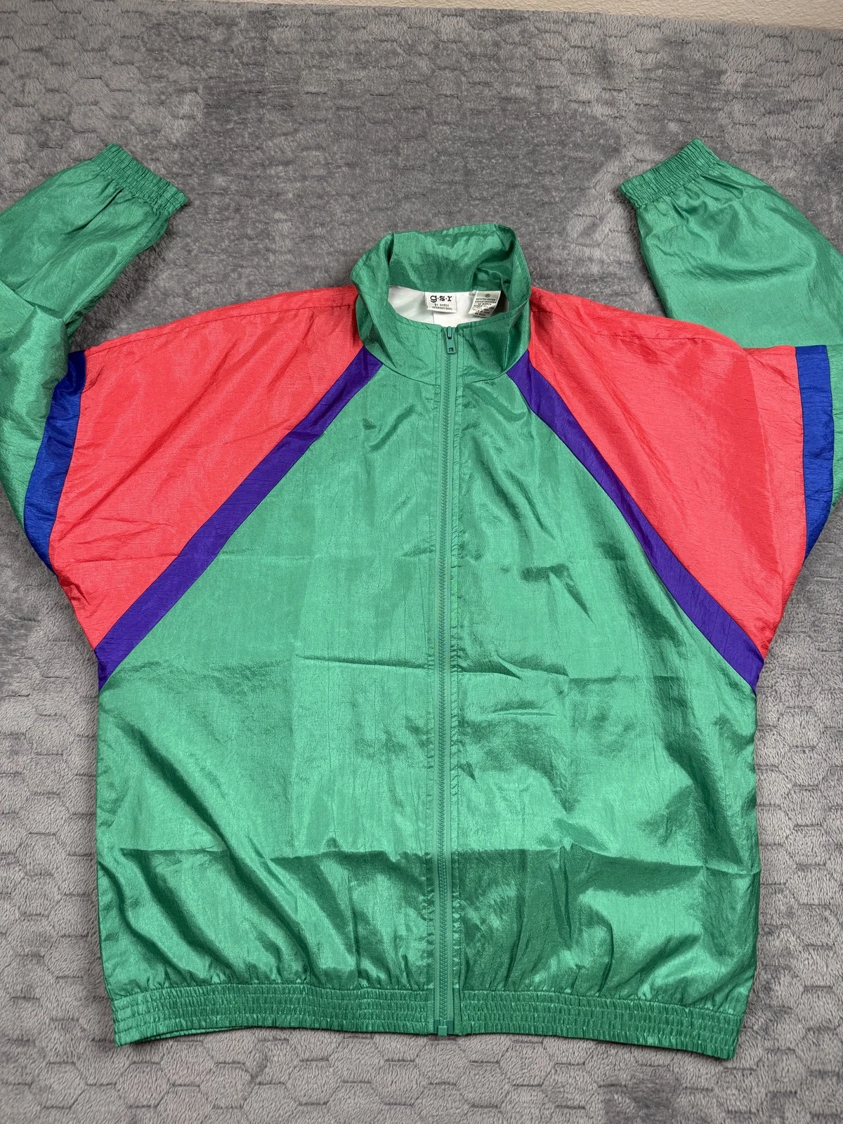 Vintage GSR Jacket Mens Medium Full Zip Windbreaker Colorblock 90s Retro Style
Opens in a new window
