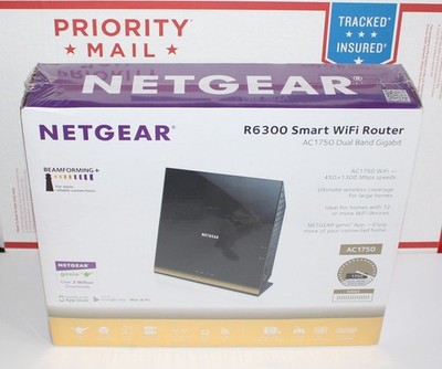 New. Sealed NETGEAR R6300 AC1750 Smart WiFi Router Dual-Band Gigabit 4-Port