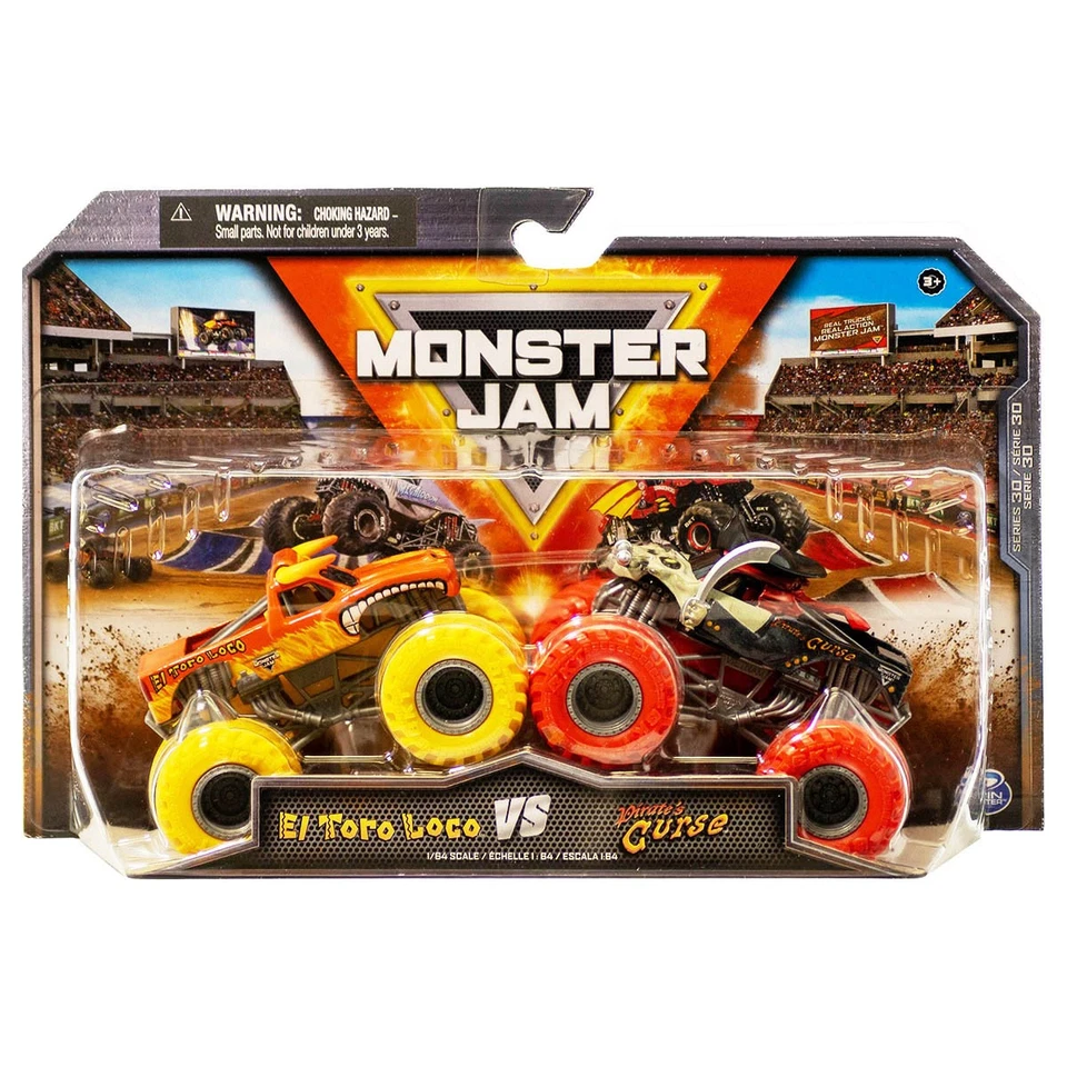 Monster Jam Series 1:64 Die Cast 2-Pack Monster Jam EL Toro Vs Pirate Curse New