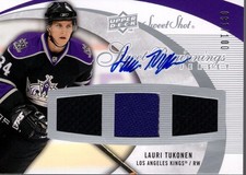 2007-08 Sweet Shot Rookie Jersey Auto #129 Lauri Tukonen /100 - HKY