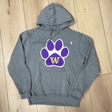 Top of the World Mens Washington Huskies Paw Print Hoodie Gray Size Small NWOT
