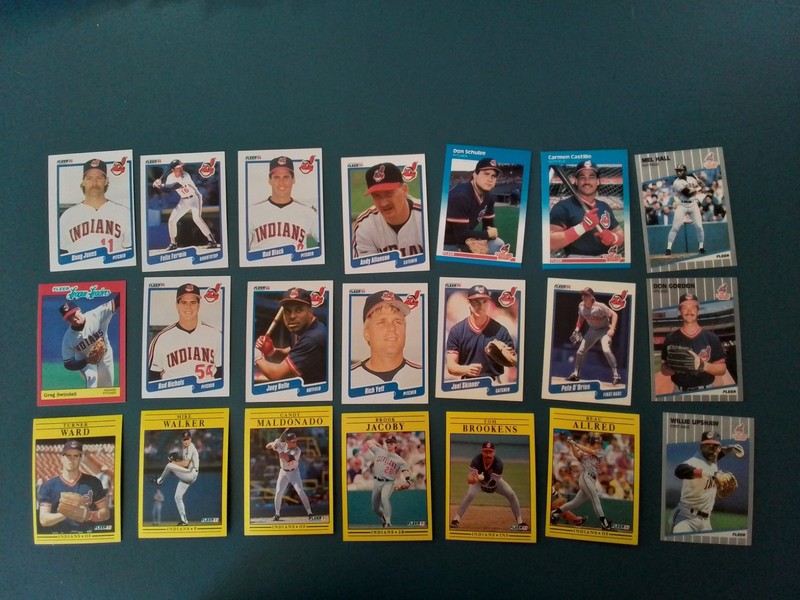 Cleveland Indians- 21 Card Fleer Lot- Belle, Maldonado, Swindell, Jones, Jacoby