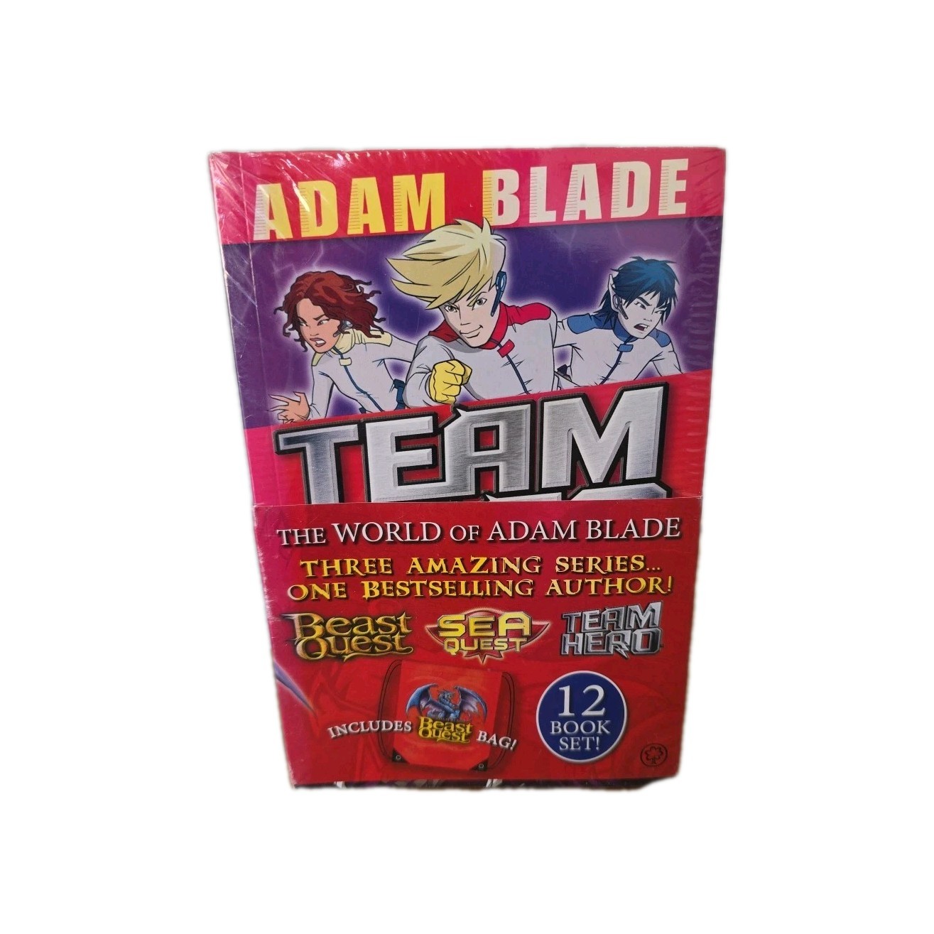 The World Of Adam Blade 3 Series 12 Book Set Collection With Beast Quest Bag New