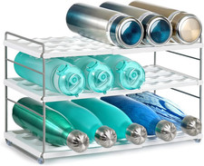 Water Bottle Organizer for Cabinet, Expandable Water Bottle Holder Rack, Adjusta