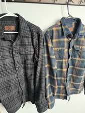 Orvis XL Men's Heavy Flannel Long Sleeve Shirts, Lot Of 2, Many Pockets, Used