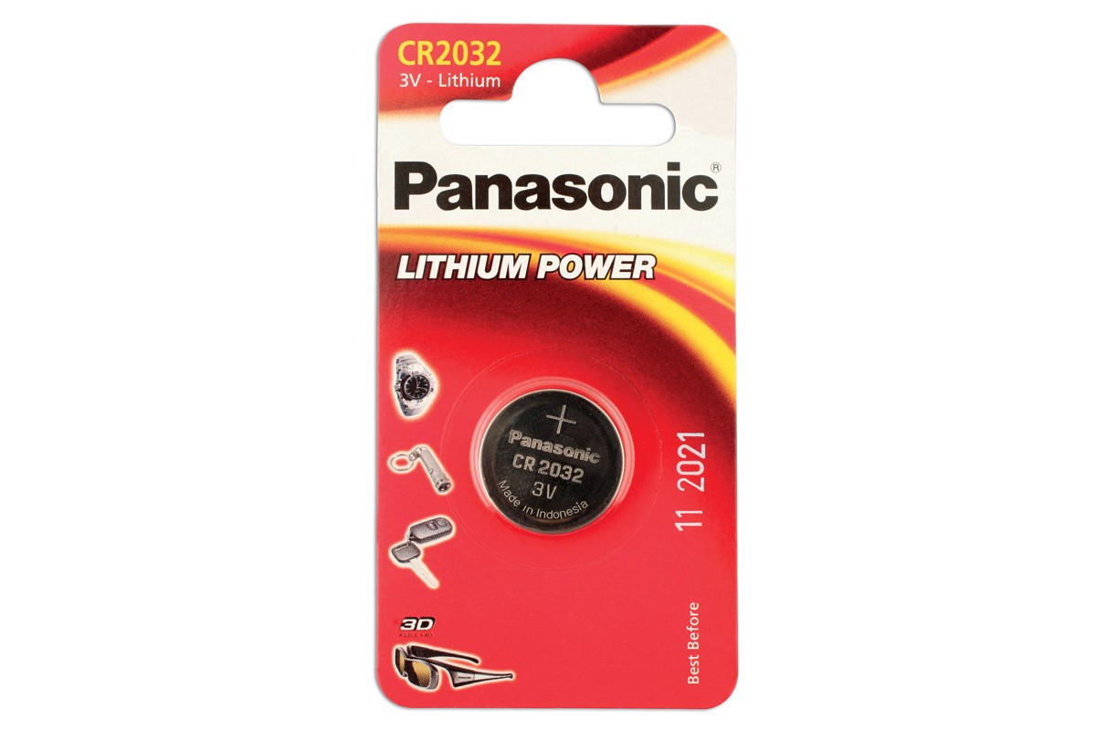 Connect Panasonic Knopfzellenbatterie CR2032 3V (Packung Mit 12) 1 Stück 30663