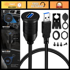 USB 3.0 Male to Female AUX Extension Cable - Waterproof Car Mount Flush 3ft, 5 P