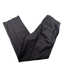 HUGO BOSS James Brown Dress Pants Mens 34 x 32 Stretch Wool Black Flat Front