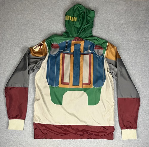 Star Wars Jacket Mens Small Boba Fett Costume Hoodie ThinkGeek Green Red Cosplay - Picture 10 of 12