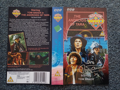 DOCTOR WHO DIE ANDROIDEN VON TARA VHS VIDEO Hülle signiert von Tom Baker Mary Tamm