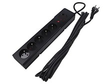 5904722197725 Power Strip: Fusing Sockets: 5 250VAC 10A Black 5m ARCO