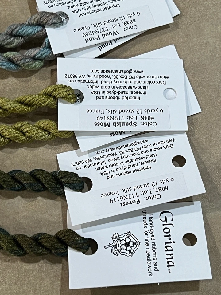 11 Skeins Gloriana Embroidery Floss Thread Skeins, 6 yds 12 Stand Silk each - Image 4 of 4