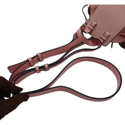 LOEWE Hammock Mini Drawstring Shoulder Bag Pink Calf Leather