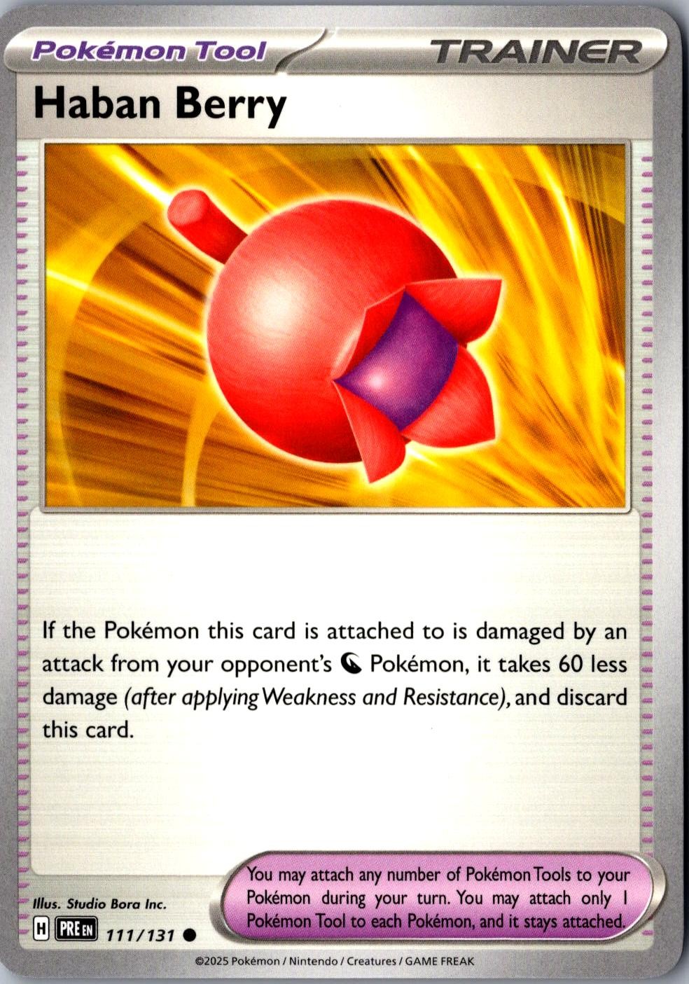 Haban Berry 111/131 Common Prismatic Evolutions Lightly Played Pokemon Card