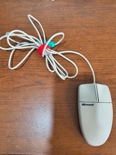Vintage Microsoft Basic Mouse 3.0 PS/2 Rolling Ball - Tested