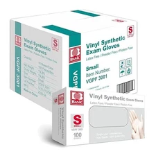 Basic Medical Clear Vinyl Gloves & Latex Free Case 1000 pcs