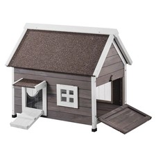 Outdoor Cat House Weatherproof, Feral Cat Shelter for Multiple Cats, Outdoor Woo
