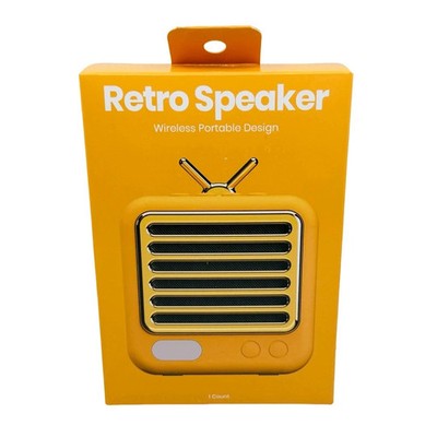 GEMS Novelty Retro Speaker Wireless Portable Design Orange Small 5hr Battery