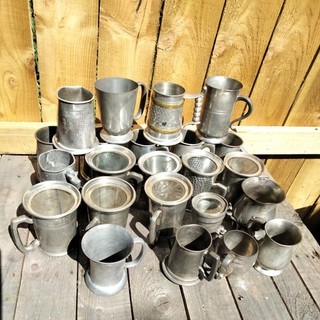 Scrap Pewter tankards approx. 7 Kilo