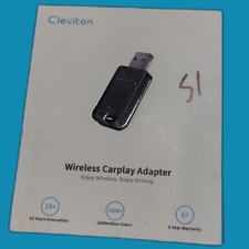 Cleviton Wireless CarPlay Adapter - Fast Plug Play, 5.8GHz WiFi, Universal Fit