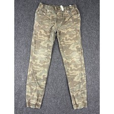 Levis Boys Camo Jogger Pants Green Camouflage Elastic Waist Size 16 Reg A578-E4D