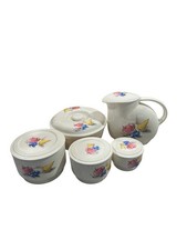 Juego de tazones para refrigerador de frutas Knowles Utility Ware de colección con tapas de jarra