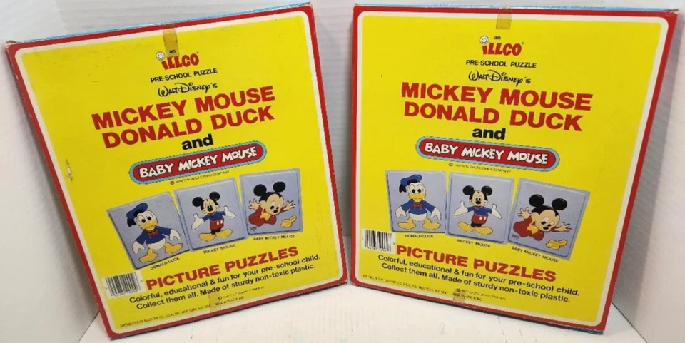 Lot of 2 VINTAGE ILLCO PRE-SCHOOL WALT DISNEY 3-D PLASTIC PUZZLE'S Original Pkg - Image 2 of 4
