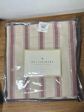 Pottery Barn Savannah Basket Liner Small Red Stripe Discontinued NIP