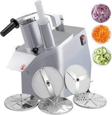 110V Commercial Food Processor 2 Feeding Holes, 550W Electric Vegetable Slicer 1