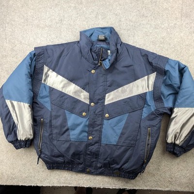 Vintage Extreme Limit Jacket Mens XL Blue Ski Puffer Nylon Colorblock 90s