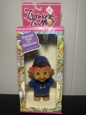 Treasure Troll w/ Wishstone Ace Novelty Pink Hair Policeman Sealed Box 1990s