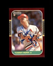 Tommy Herr Signed 1987 Donruss Opening Day St. Louis Cardinals Autograph