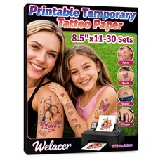 30 Sheets Printable Temporary Tattoo Paper for Inkjet, Vibrant Colors