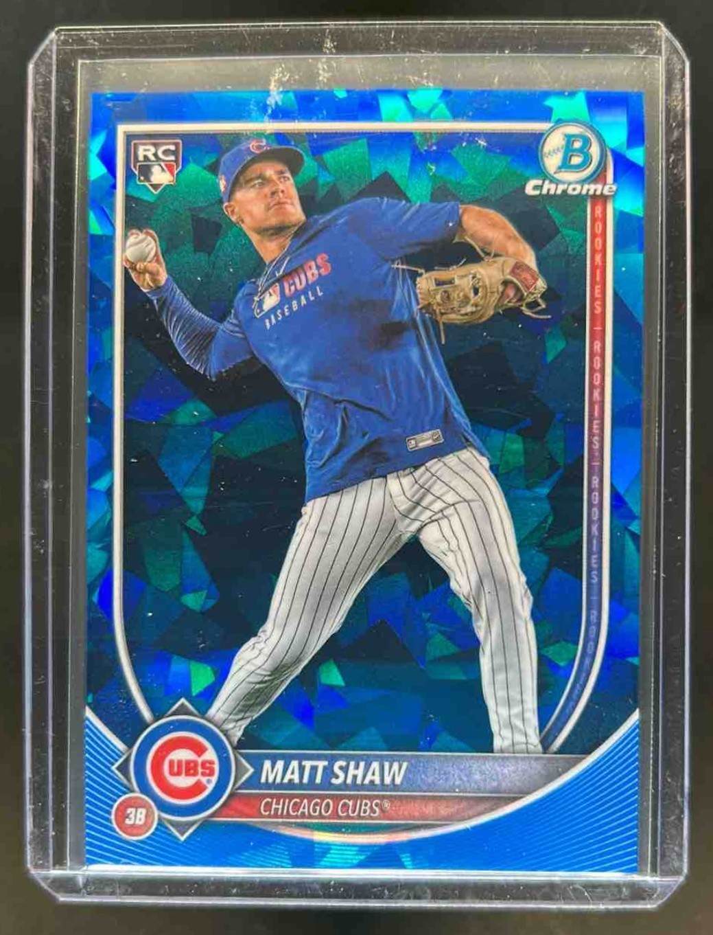 2025 Bowman Chrome Sapphire Matt Shaw Image Variation RC Rookie #46 Cubs