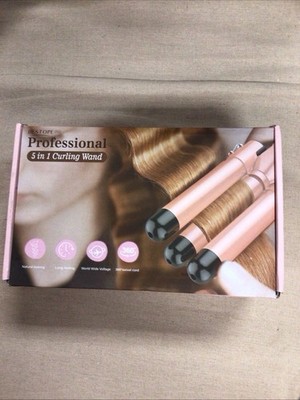 Bestope Pro Beach Waver Curling Iron Wand 5 In 1 Interchangeable Wands 3 Barrel