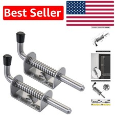 Versatile 5in Stainless Steel Gate Latch - Heavy-Duty Spring Loaded Lock - 2 Pcs