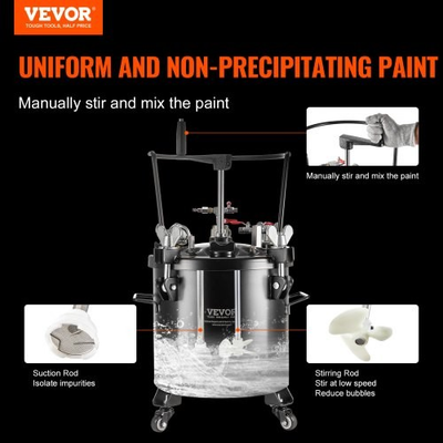 #ad VEVOR Spray Paint Pressure Pot 20L 5gal Pressure Pot Tank 70 psi Adjustale Pre $281.59