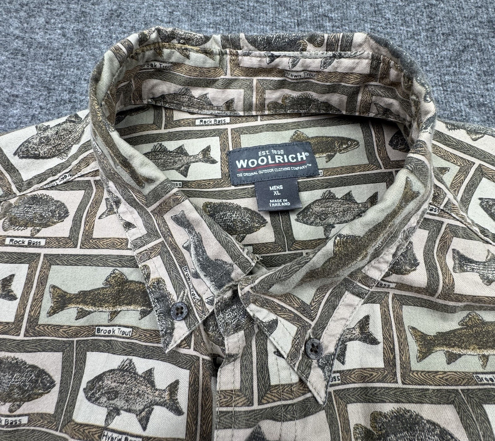 Woolrich Fish Frames Long Sleeve Button Down Shir… - image 1