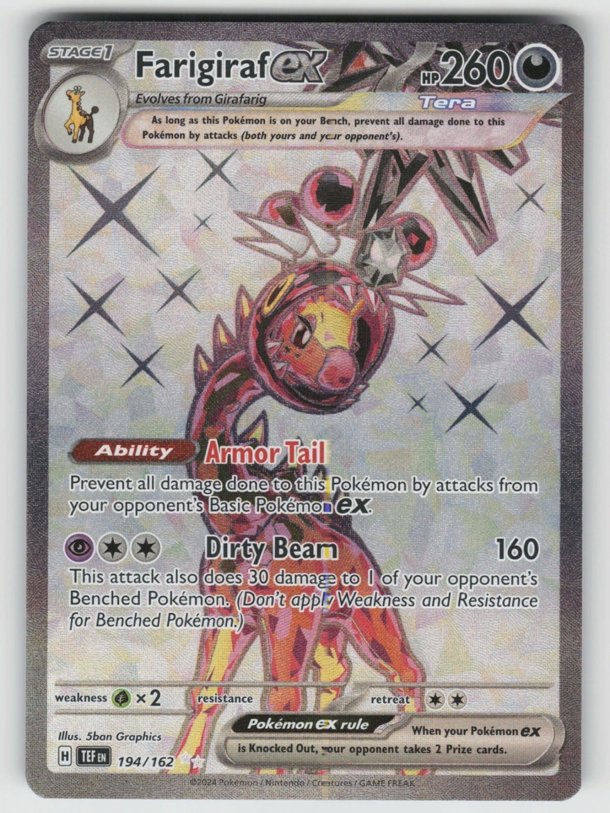 farigiraf pokemon card value SV5M] ex 088/071SR Colorless Dirty Beam (160 This attack also does 30 damage to 1 of your opponents Benched Pokmon.) PokeDATA - Check current Pokemon