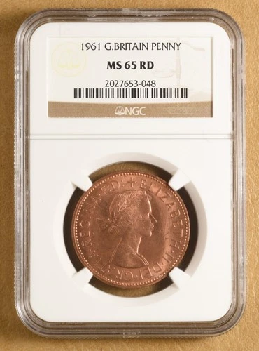 1961 Great Britain Penny NGC MS65RD - Top Pop!