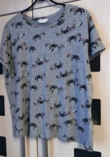 Marks & Spencer Grey Zebra Print Short Sleeve Pyjamas Size L 16 -  18.  VGC