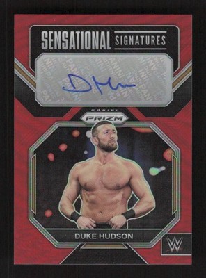 Duke Hudson 2023 Panini Prizm WWE Sensational Signatures Red #/99 Auto #SN-DHS